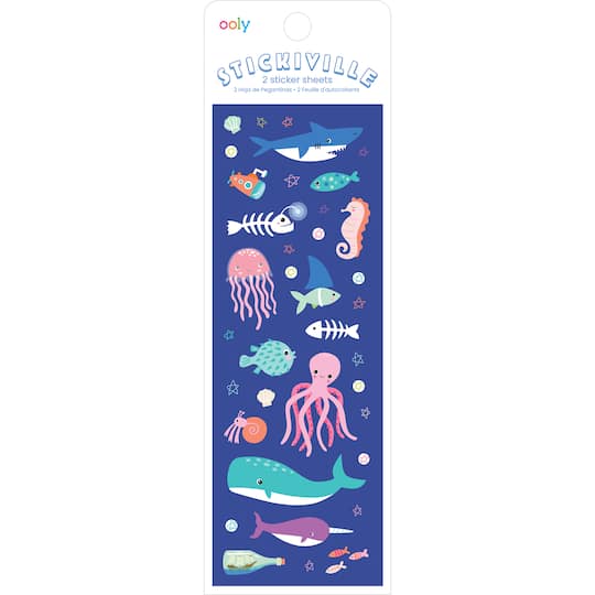 Ooly Stickiville Holographic Deep Sea Skinny Sticker Sheet, 2ct.